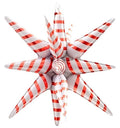 Candy cane striped starburst foil balloon with red and white spiral rays