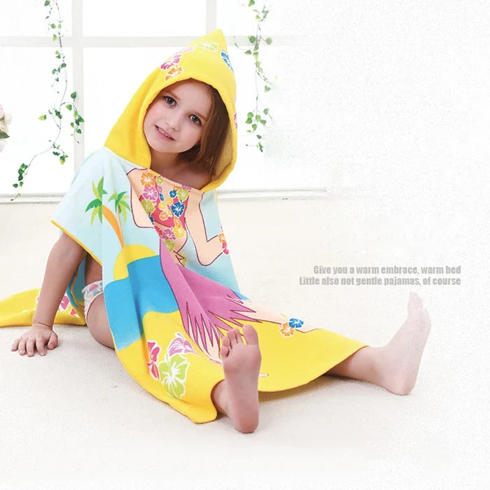 Cartoon Baby Hooded Bath Towel – Soft & Quick-Dry Cloak