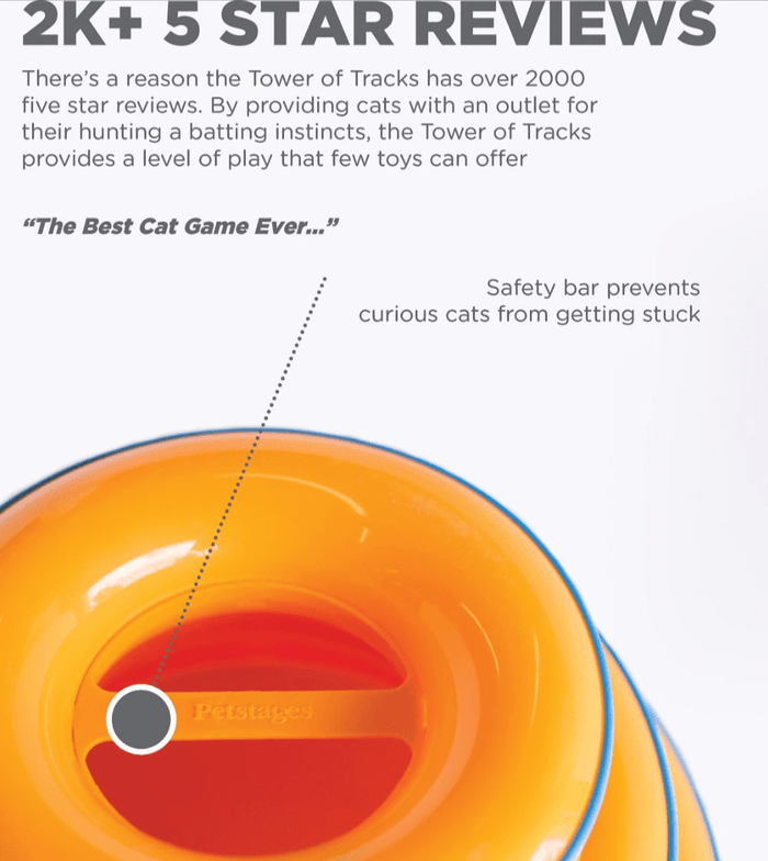 Catstages Tower of Tracks Interactive 3 - Tier Cat Toy: 2 Balls per Tier - Glad Dogs Nation | ALL Profits Donated