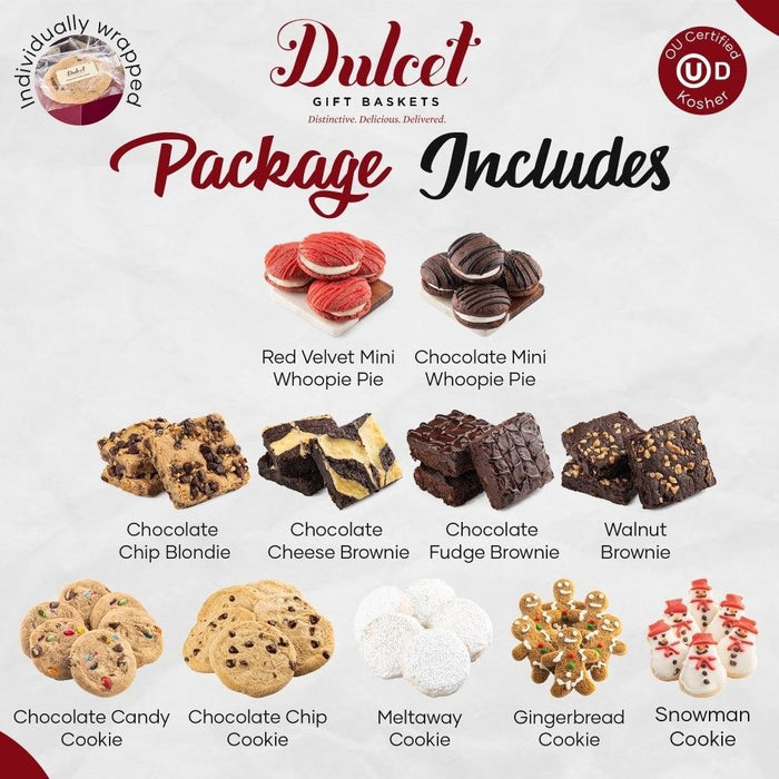 Assorted mini cookies and brownies layout for gift package