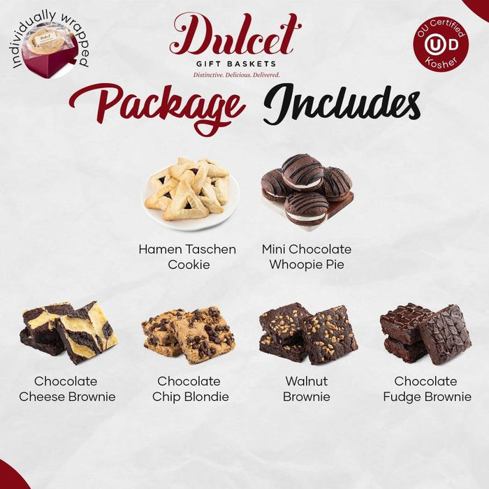 Cookie and brownie gift box with assorted chocolate and walnut brownie pieces