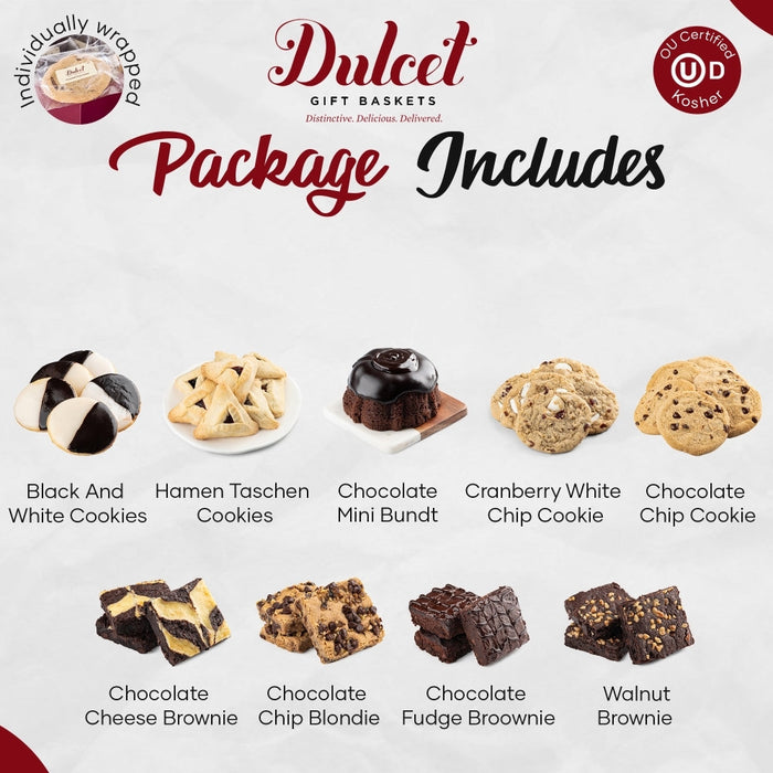 Classic cookie and brownie keepsake gift tin with assorted cookies and brownies