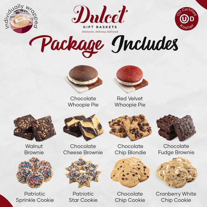 Assorted bite-size cookies arranged in a grid, as a gift set