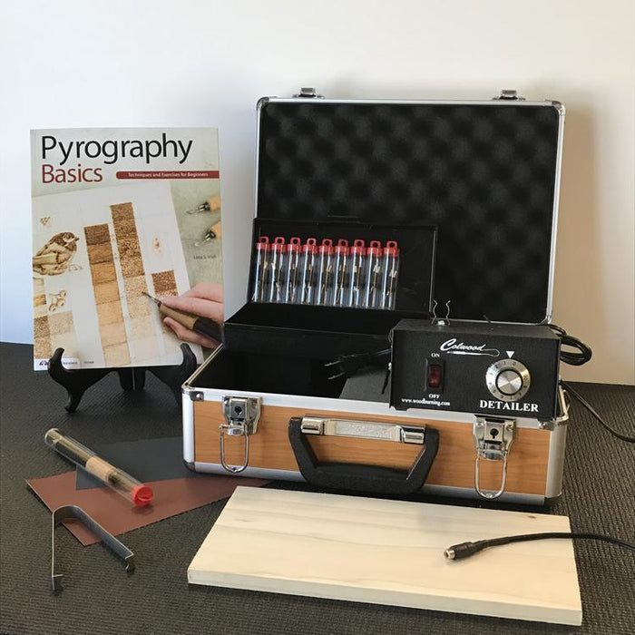 Colwood Detailer Deluxe Woodburning Kit w 9 Replaceable Tips + Handle + Book DKDR (Case not included)