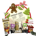 Christmas cookie gift platter with gingerbread frame and assorted packaged cookies