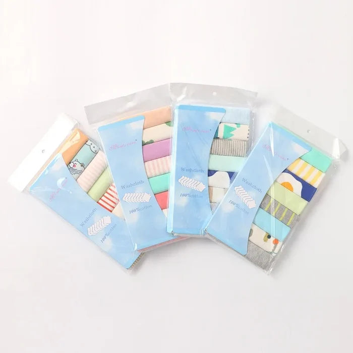 Cotton Baby Saliva Towels 8pcs – Soft & Absorbent for Newborns