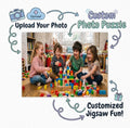 Wooden photo jigsaw puzzle panel with children image and custom photo graphics