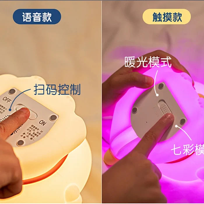 Cute dragon night light with control switch and multicolor LED glow mode