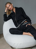 Dee Zip Jogger Pant  and jacket in Black from NAIA Active active wear collection oflayering and loungewear
