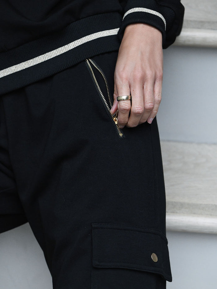 Dee Zip Jogger Pant  and jacket in Black from NAIA Active active wear collection oflayering and loungewear