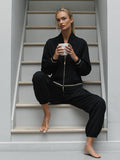 Dee Zip Jogger Pant  and jacket in Black from NAIA Active active wear collection oflayering and loungewear