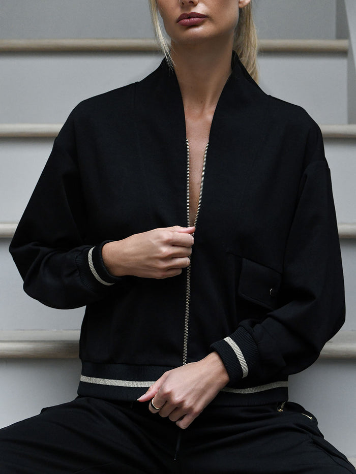 Dee Zip Jogger Pant  and jacket in Black from NAIA Active active wear collection oflayering and loungewear