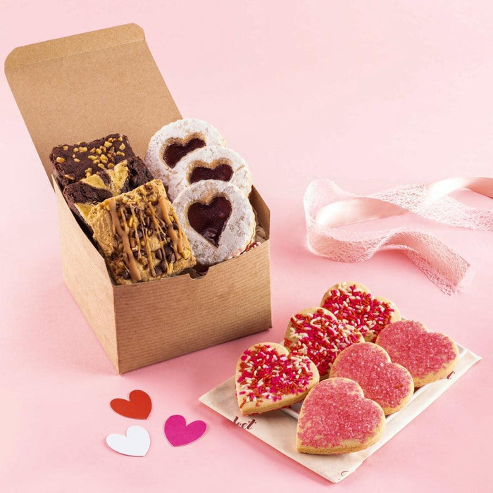Valentine's Day gift box with assorted heart cookies