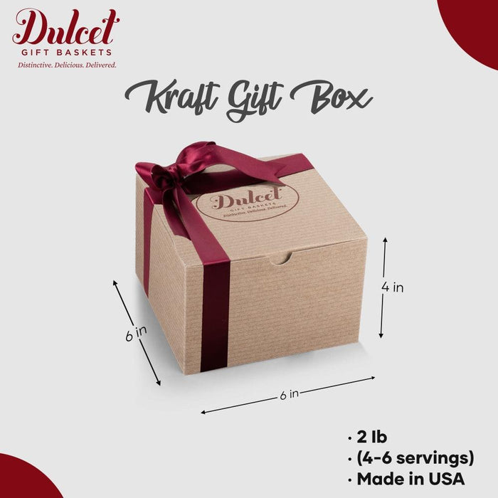 Kraft gift box with red ribbon bow, 2 lb (4–6 servings), made in USA