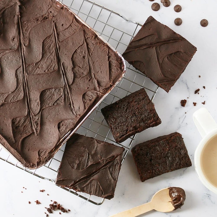 Chocolate brownies and cake squares from the Deluxe Pastry and Tea Gift Set