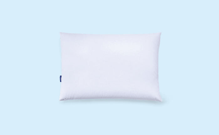 Casper's Down Pillow against a light blue background