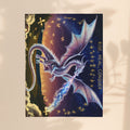 Dragon Velveteen Plush Blanket - Rise Heal Conquer Ice Dragon Fantasy Art Throw, Dragon Lover Gift in 3 Sizes