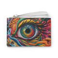 Dragon's Eye Clutch Bag - Mystical Dragon Eye Wristlet Clutch in Saffiano PU Leather, Dragon Gift for Her, Gothic Fantasy Purse