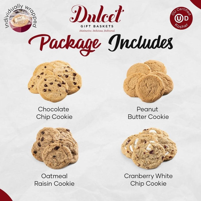 Package insert showing photos of assorted cookies for gift box assortment