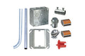 Thermostat conduit kit for electric floor heating installation with connectors