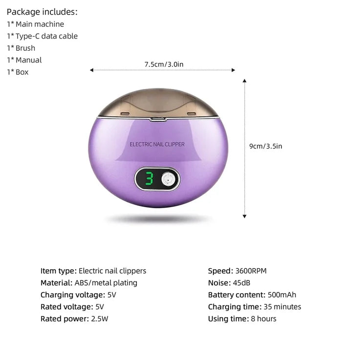 Electric Nail Clipper with UV Light – Safe & Easy Nail Care