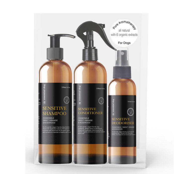 Grooming gift pack for sensitive-skinned dogs