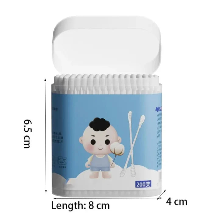 Extra Thin Baby Cotton Swabs – Dual-Tip Nose & Ear Cleaner