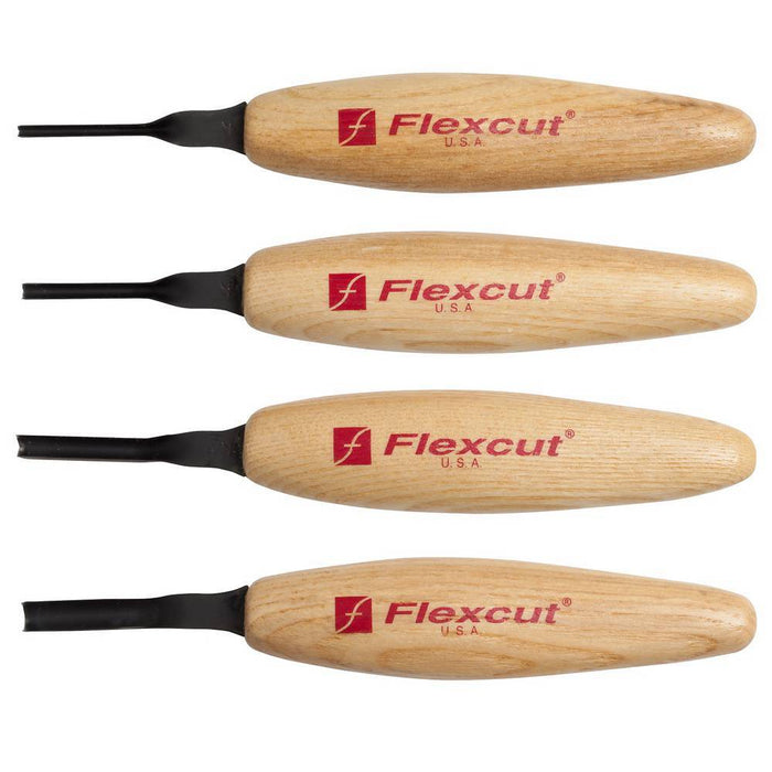 Flexcut Deep U Gouge 4 piece Micro Tool Set MT500