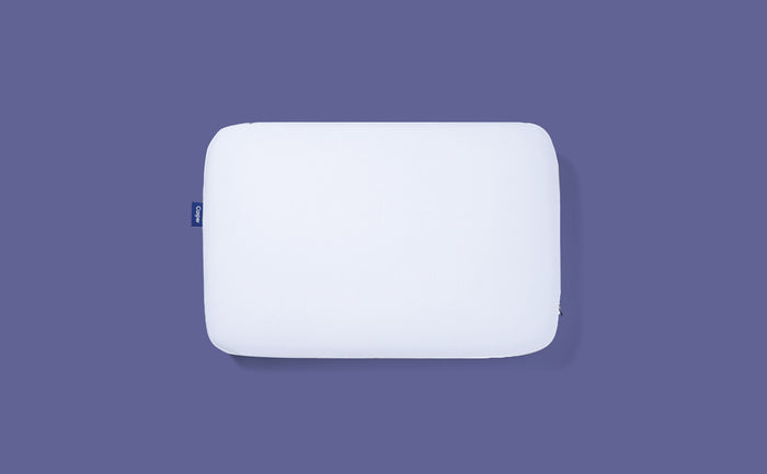 Casper's Foam Pillow with Snow Technology against an purple background
