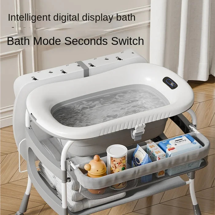Foldable Baby Nursing Table with 2-in-1 Changing Station