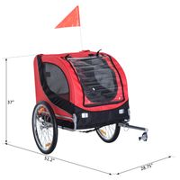 Foldable Pet Bike Trailer — Red