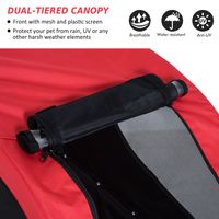 Foldable Pet Bike Trailer — Red