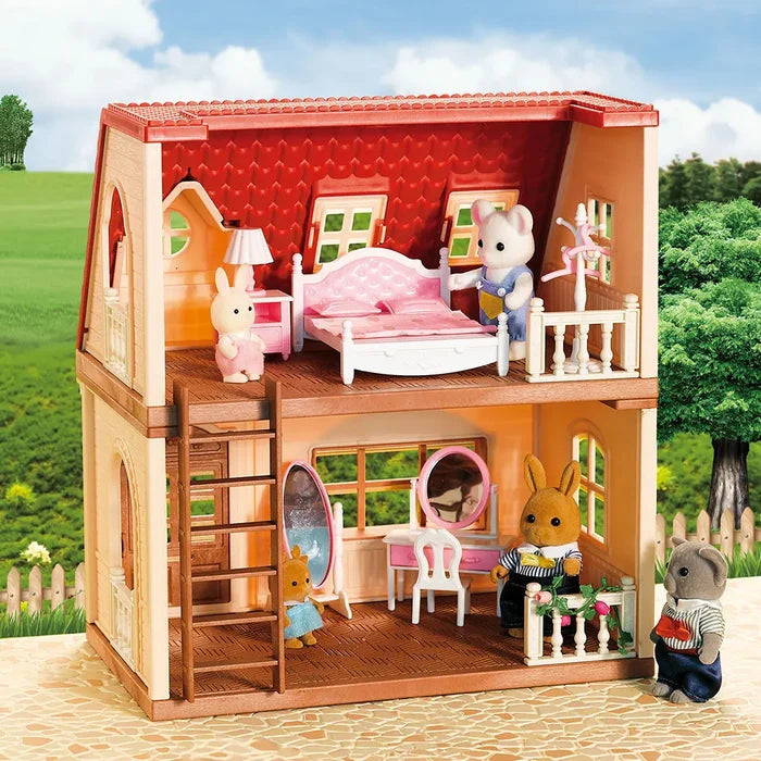 Forest Family Dollhouse Furniture Set – 3-Story Play Villa