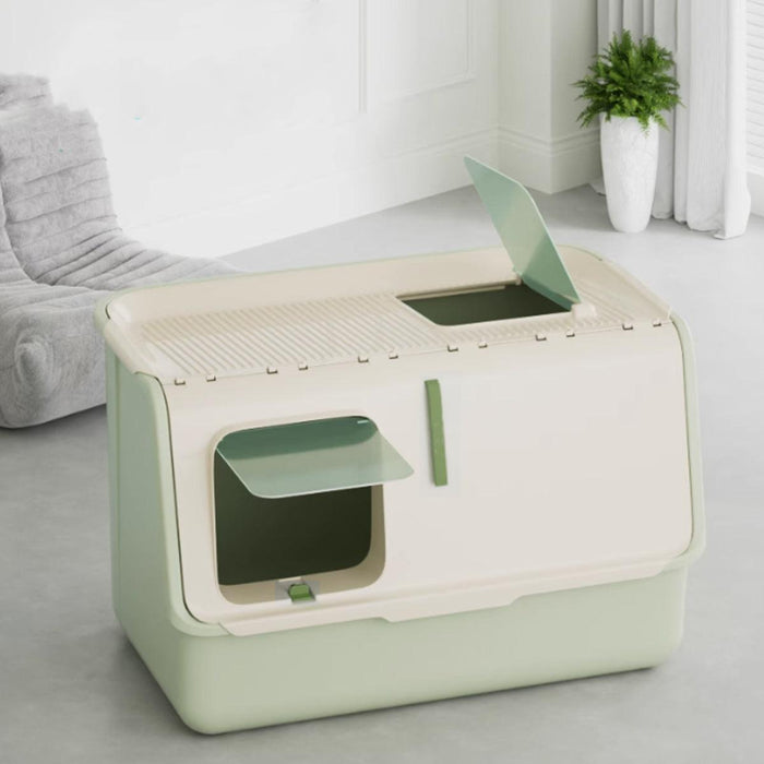 Large Fully Enclosed Cat Litter Box with Lid Odor Control Litter Pan for Cats-3