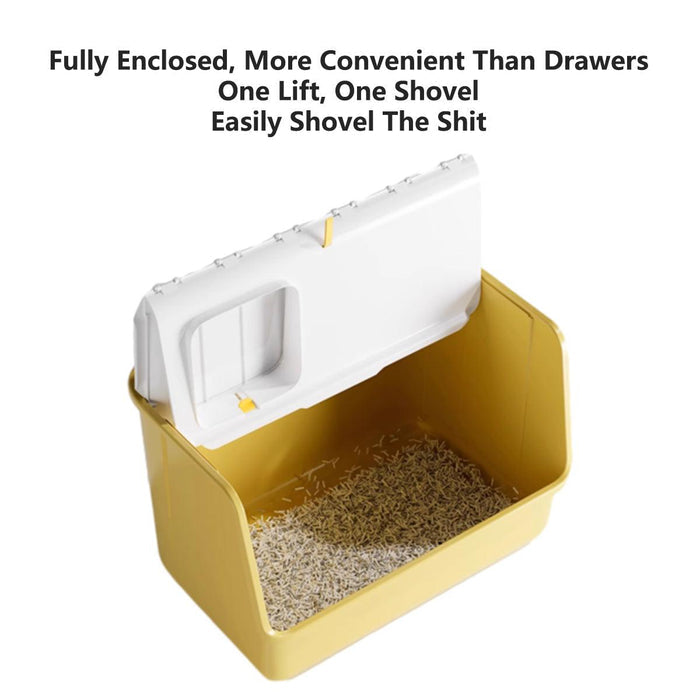 Large Fully Enclosed Cat Litter Box with Lid Odor Control Litter Pan for Cats-4