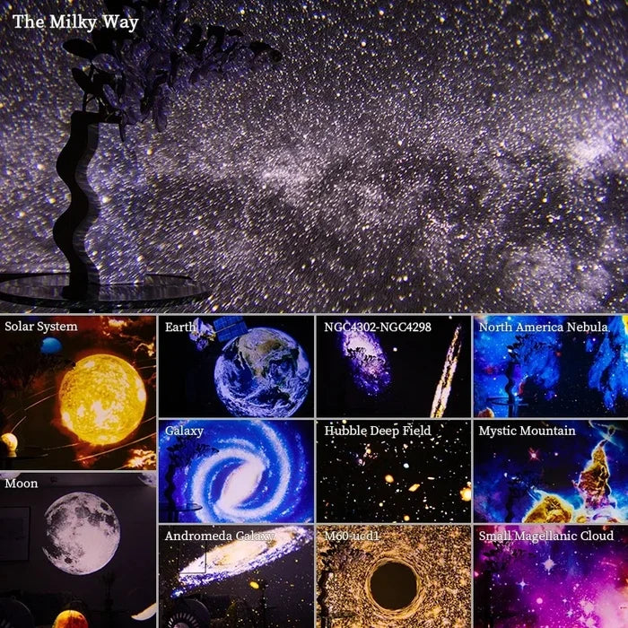 Galaxy Projector Night Light with 360° Starry Sky Effect