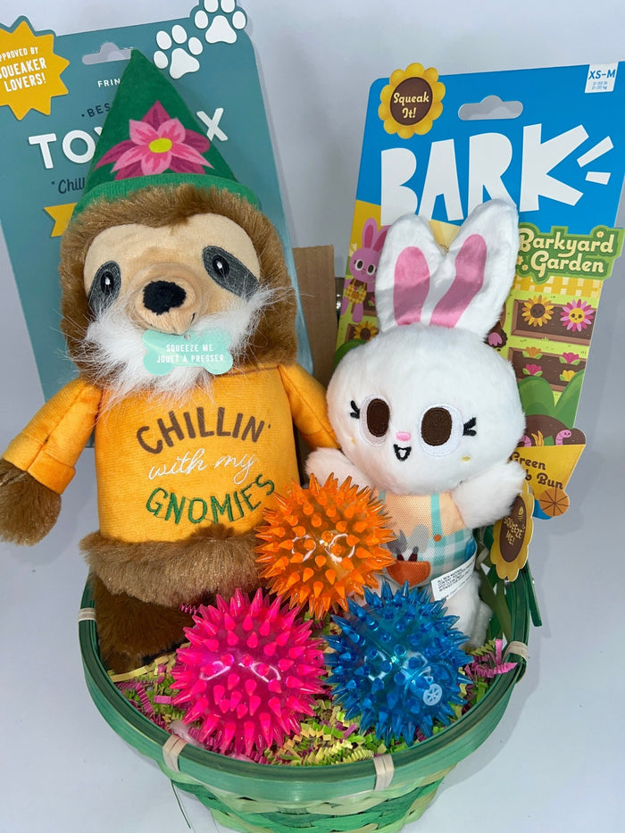The "Garden Gnomies" Best Friend Dog Toy Gift Basket - Glad Dogs Nation | ALL Profits Donated