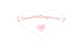 Heart gift card with DreamWithDragons.com text and pink heart