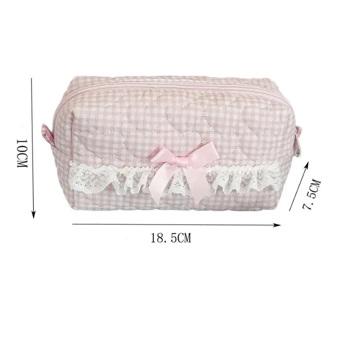 Gingham & Lace Pencil Case
