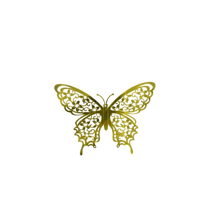 Gold 3D butterfly decor, filigree butterfly shape
