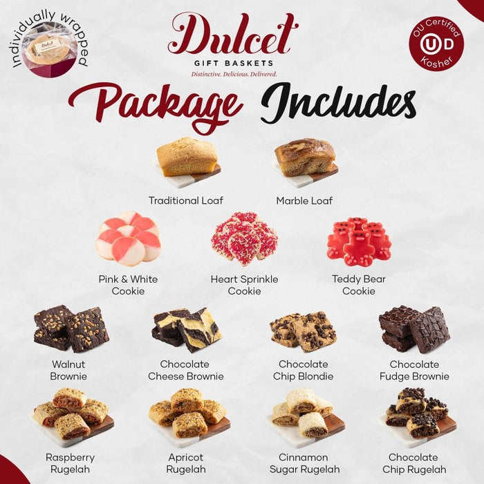 Cookie assortment package, including brownies, cookies, and rugelach varieties