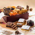 Grand Halloween party gift box with assorted pastries in a brown gift tray
