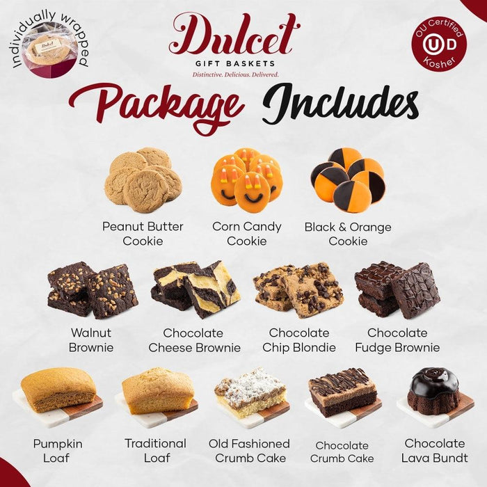 Grand Halloween party gift box package includes assorted cookies and brownies
