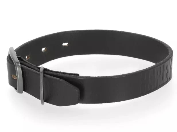 HARLEY-DAVIDSON® LEATHER DOG COLLAR BLACK 19"- 23"
