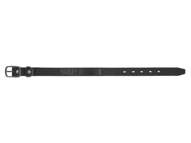 HARLEY-DAVIDSON® LEATHER DOG COLLAR BLACK 19"- 23"