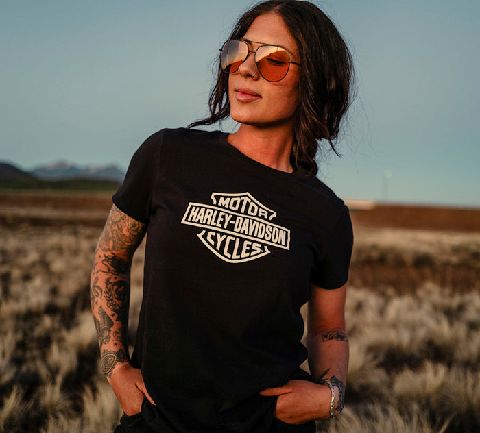 HARLEY-DAVIDSON® WOMENS TEE KNIT BLACK