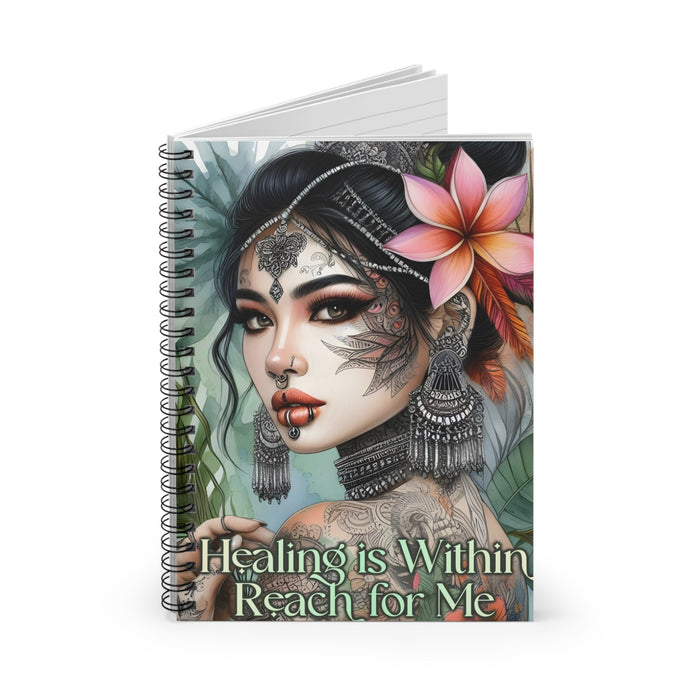 Healing Journey Journal Spiral Notebook – Healing is Within Reach for Me | 118 Ruled Pages | Spiral Bound 6” × 8” | Self-Care Journal for Women