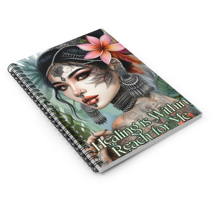 Healing Journey Journal Spiral Notebook – Healing is Within Reach for Me | 118 Ruled Pages | Spiral Bound 6” × 8” | Self-Care Journal for Women
