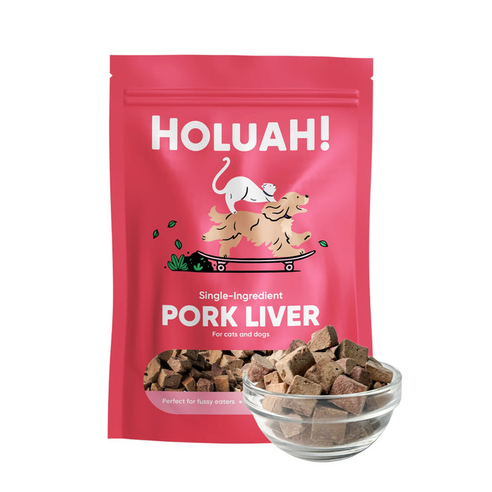 Holuah! Freeze Dried Single Ingredient Treats For Cats & Dogs 50g 70g - High Protein Real Meat Snack Pork Liver