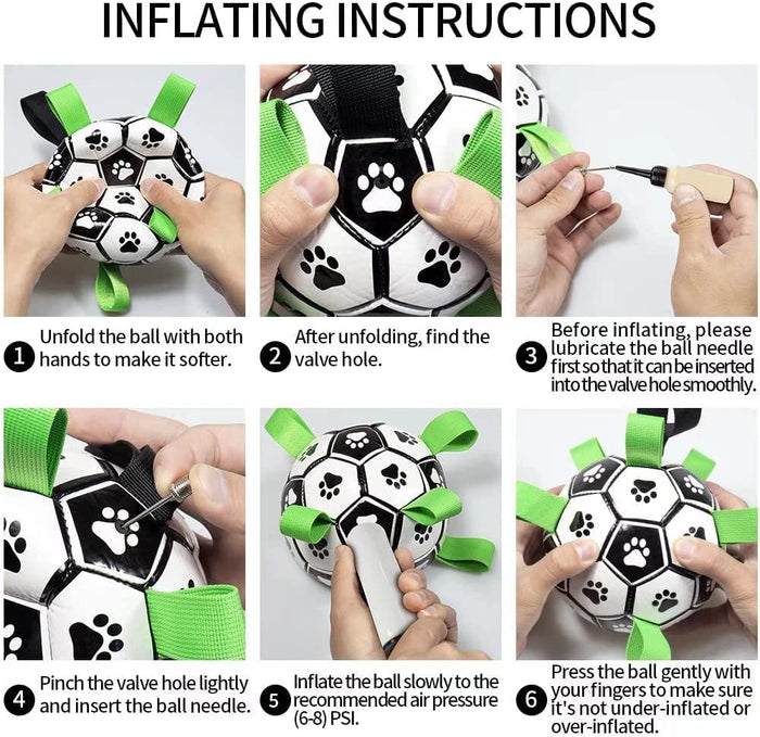 Interactive Dog Football with Straps